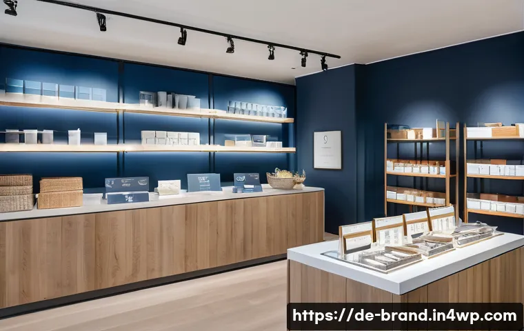 브랜드의 편안함을 주는 요소들 - A cozy and inviting brand experience scene set in a modern German boutique store interior, featuring...