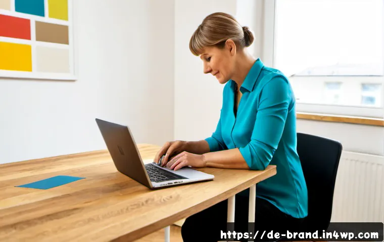 Home 17 온라인 플랫폼에서의 브랜드 차별화 전략 - Photorealistic modern German small-business studio in Berlin, confident female entrepreneur in her 4...