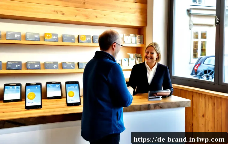 Home 17 브랜드 충성도 증대를 위한 CRM 전략 - Photorealistic customer relationship management scene in a modern German retail boutique, friendly m...
