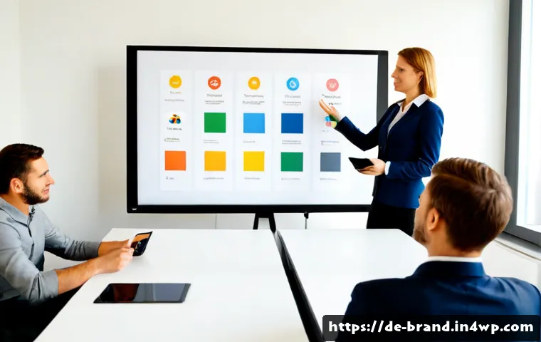 브랜드 메시지의 효과적인 전달 방법 - Photorealistic German business workshop in a bright modern Berlin office, diverse marketing team gat...